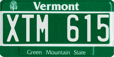 VT license plate XTM615