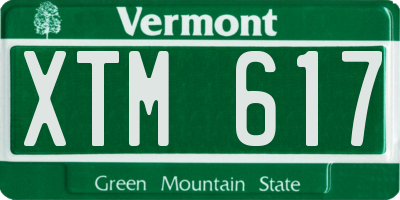 VT license plate XTM617