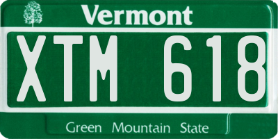 VT license plate XTM618