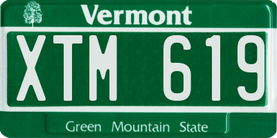 VT license plate XTM619