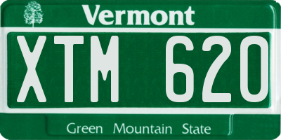 VT license plate XTM620