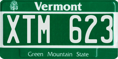VT license plate XTM623
