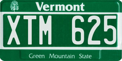 VT license plate XTM625