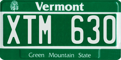 VT license plate XTM630