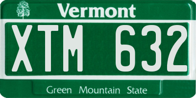 VT license plate XTM632