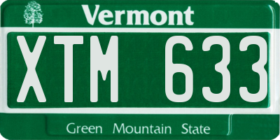 VT license plate XTM633