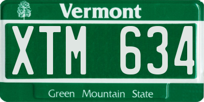 VT license plate XTM634