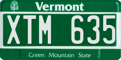VT license plate XTM635