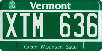 VT license plate XTM636