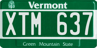 VT license plate XTM637