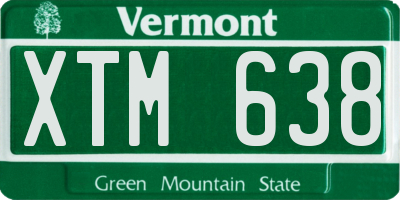 VT license plate XTM638