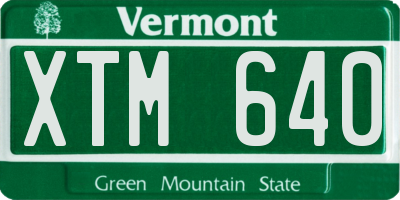 VT license plate XTM640