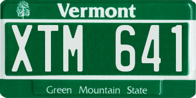 VT license plate XTM641