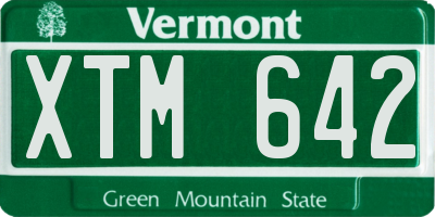 VT license plate XTM642