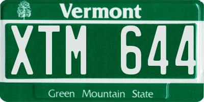 VT license plate XTM644