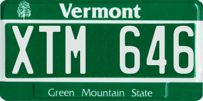 VT license plate XTM646