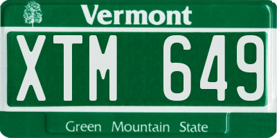 VT license plate XTM649
