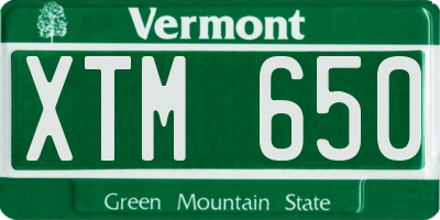 VT license plate XTM650