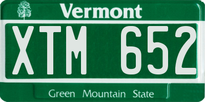 VT license plate XTM652