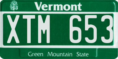 VT license plate XTM653