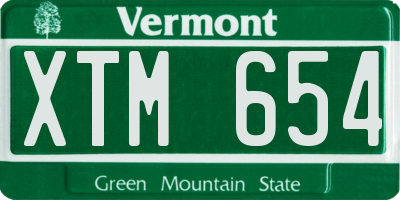 VT license plate XTM654