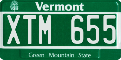 VT license plate XTM655