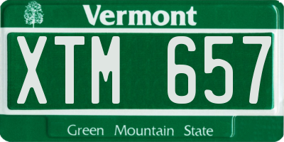 VT license plate XTM657