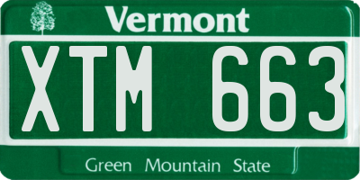 VT license plate XTM663