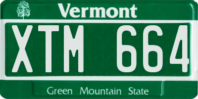 VT license plate XTM664