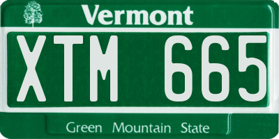 VT license plate XTM665