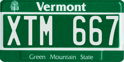 VT license plate XTM667