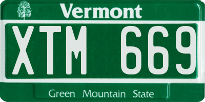 VT license plate XTM669