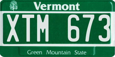 VT license plate XTM673