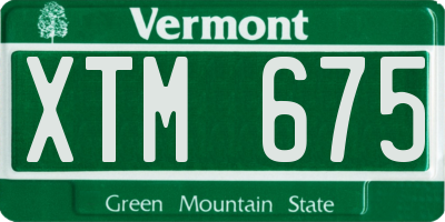 VT license plate XTM675