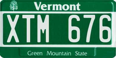 VT license plate XTM676