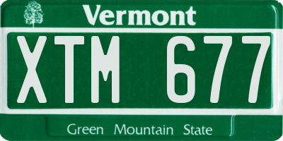VT license plate XTM677