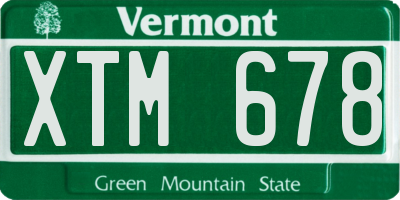 VT license plate XTM678