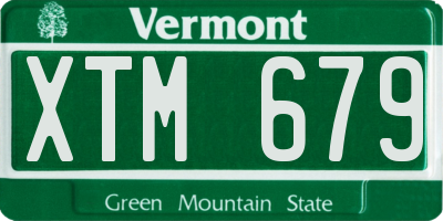 VT license plate XTM679