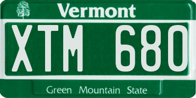 VT license plate XTM680