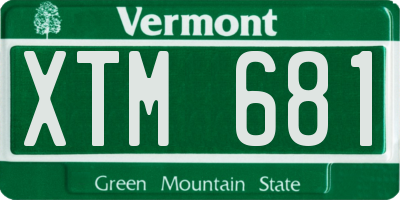 VT license plate XTM681