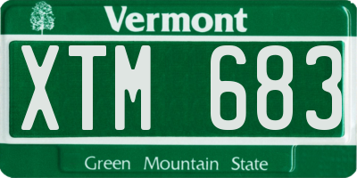 VT license plate XTM683