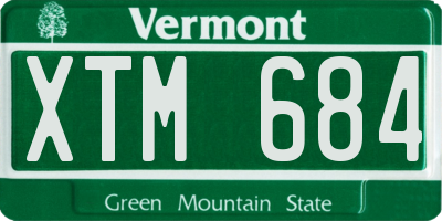 VT license plate XTM684