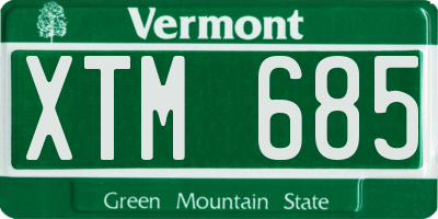 VT license plate XTM685