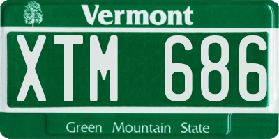 VT license plate XTM686
