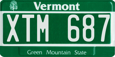 VT license plate XTM687