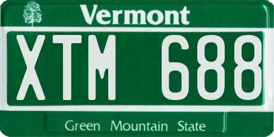 VT license plate XTM688