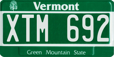 VT license plate XTM692