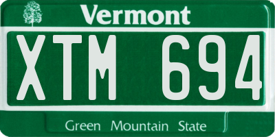 VT license plate XTM694