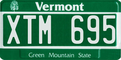VT license plate XTM695