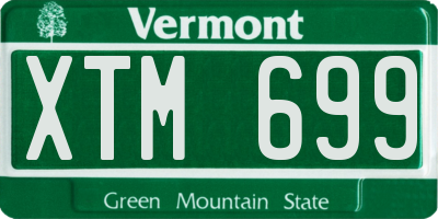 VT license plate XTM699